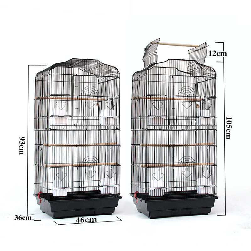 Horizontal Sliding Iron Large Bird Cages Collapsible Easy Shipping Birdcage For Parrot Comfortable Stainless Steel Wire Cage