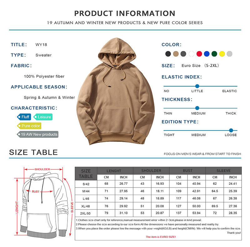 Wholesale Sudadera Basic Cotton Hoodie 300 480 gsm Fleece Sweaters 500 Gsm Men's Hoodies