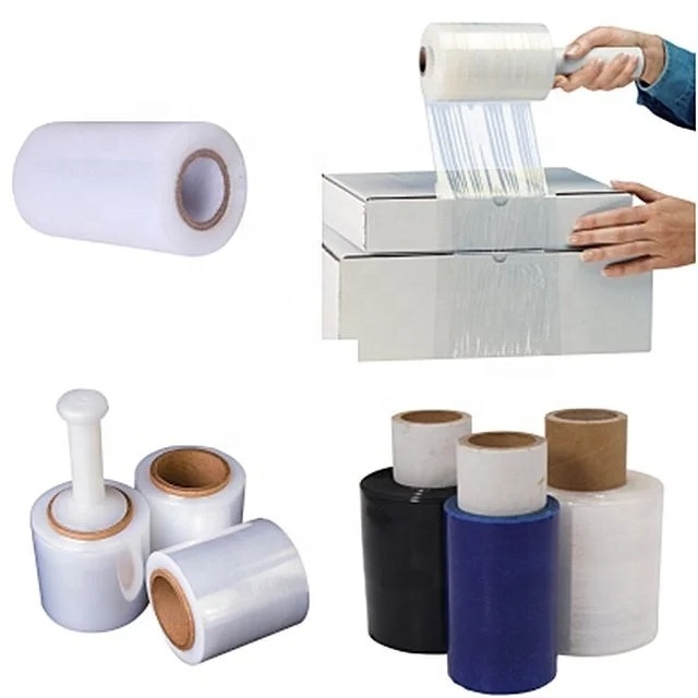 Best Price Lldpe Plastic Material 5' Mini Hand Wrap Rolls Clear Industrial Manual Stretch Film Handle