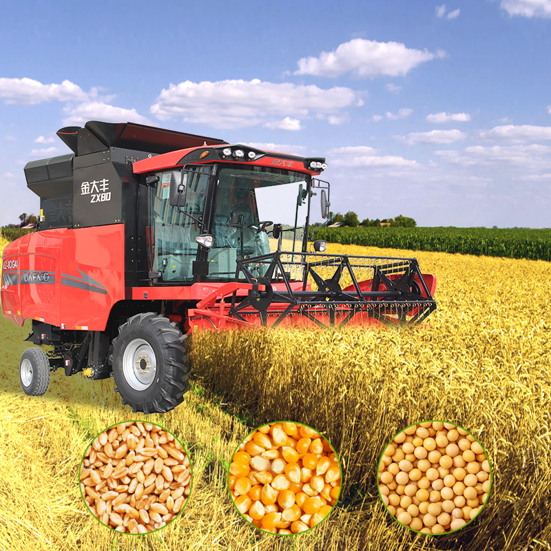 2024 Hot-Selling Multifunction Grain small Rice Wheat Maize Soybean Corn Combine Harvester