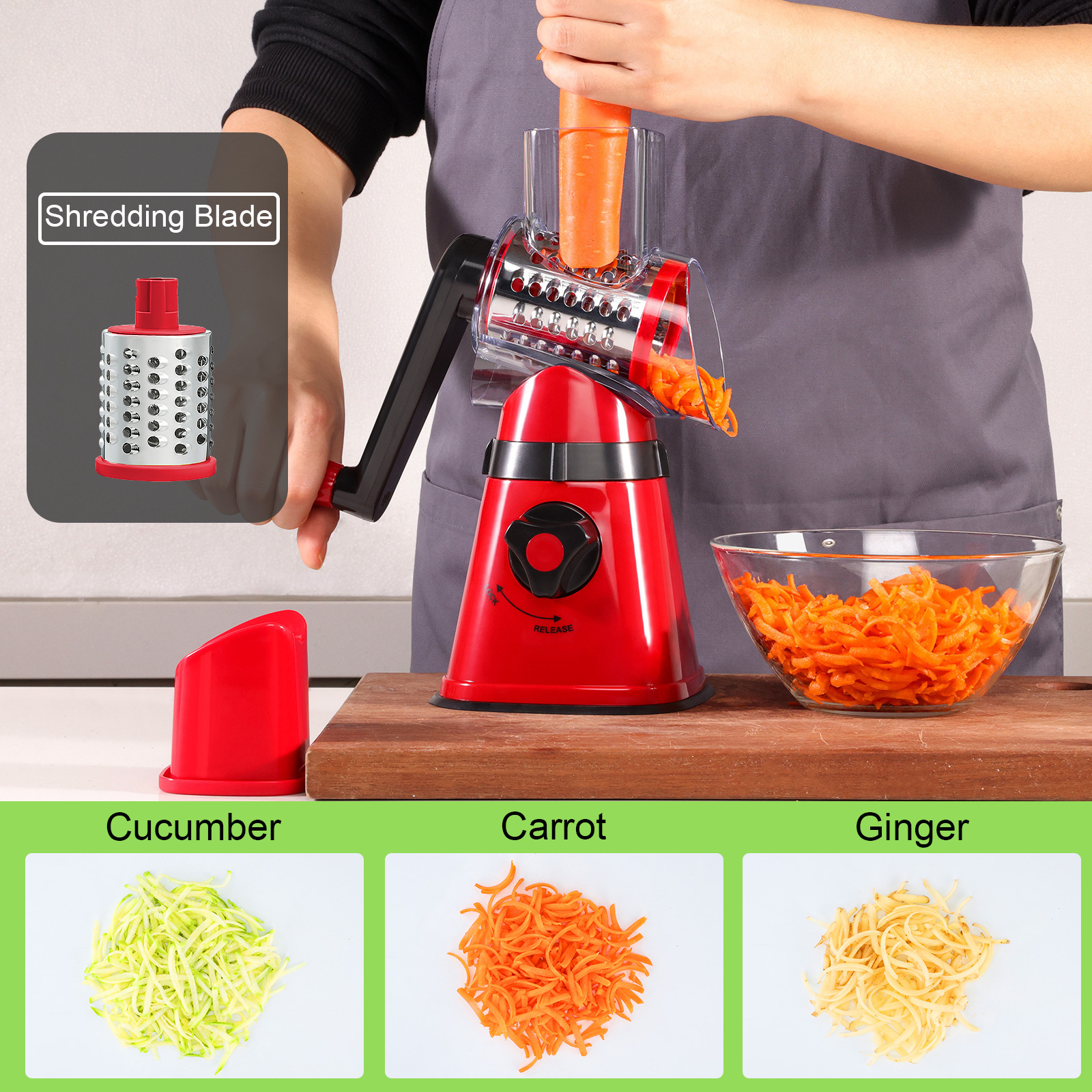 Kitchen manual multifunctional grater cheese grater slicer rotary slicer potato carrot slicer vegetable grater