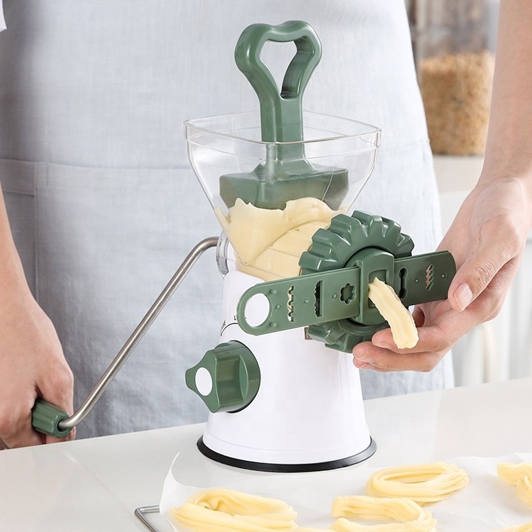 Kitchen Gadgets Food Processor Stainless Steel Mincers with 2 Sharp Blades Manual Meat Grinder Food Chopper Meat Grinder