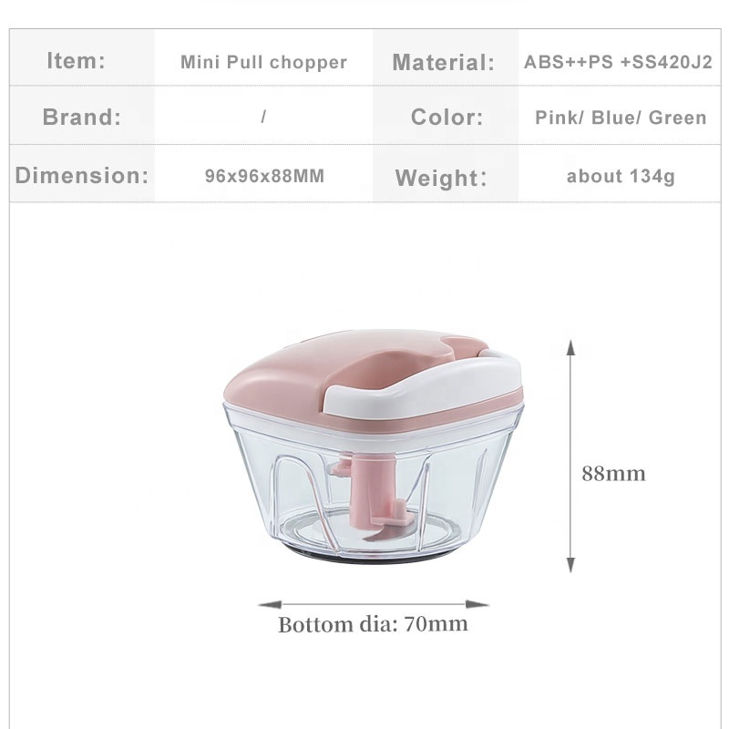 Kitchen Manual Food Rope Processor Stainless Steel Oinion Cutter Garlic Chopper Vegetable Chopper