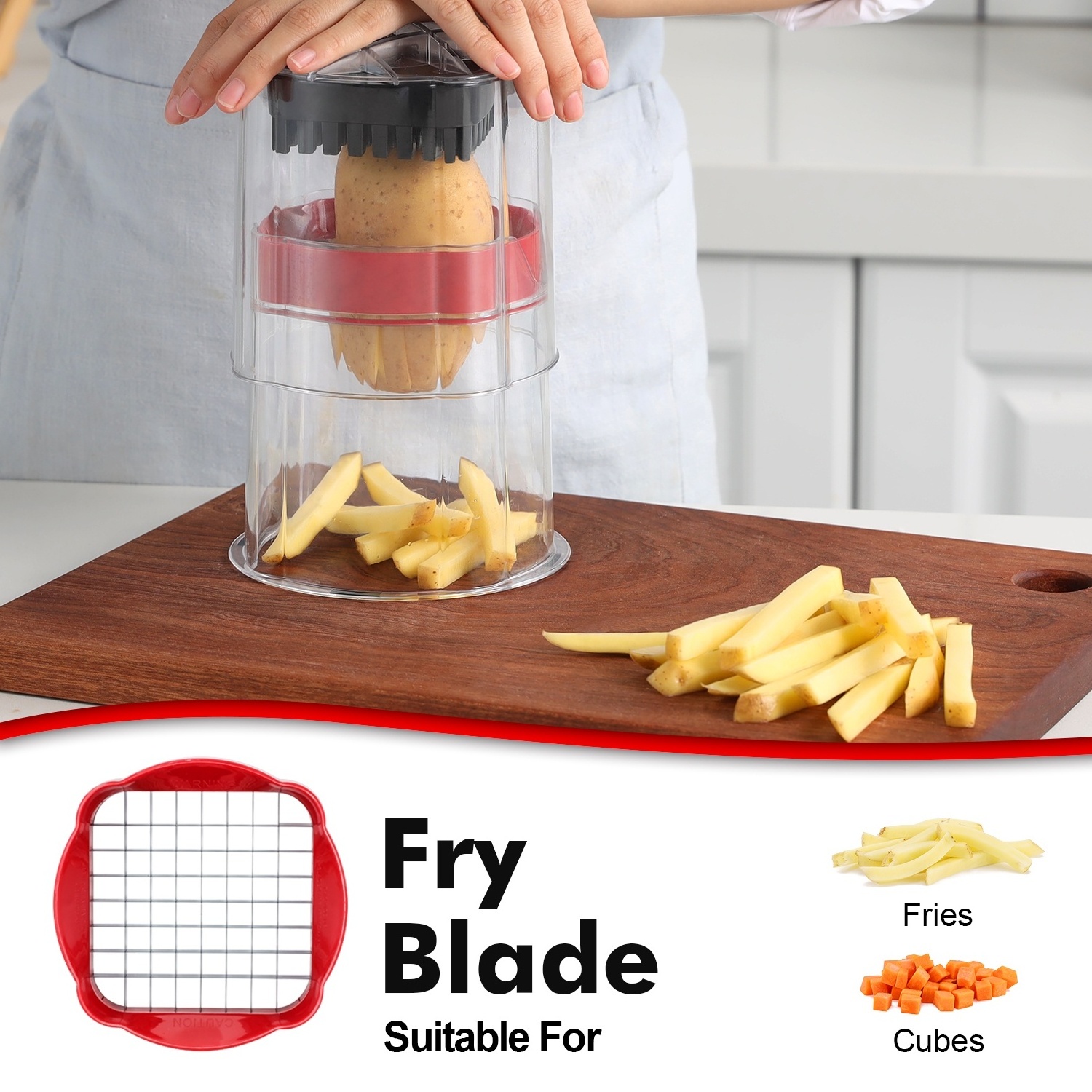 Multi function Vegetable Food Dicer Kitchen Gadget Fruit Cutter Potato Chipper French Fry Cutter