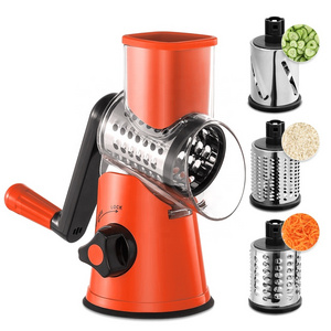 Multi 3 in 1 mandolin mini carrot grater	spiral carrot pepper cabbage grater with long rubber handle