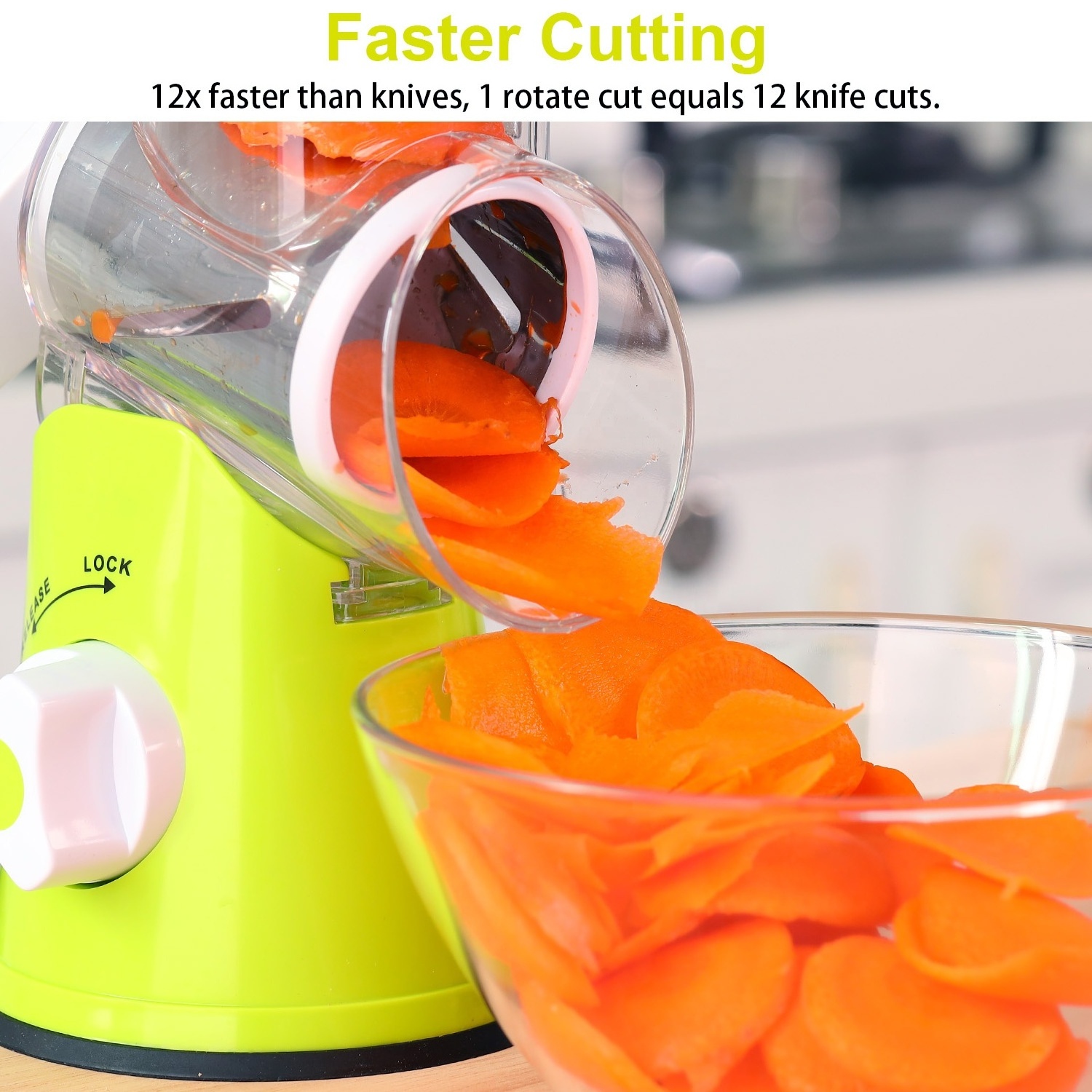 Multi purpose kitchen manual food vegetable grater slicer potato cheese grater with handle rotary tabletop drum grater