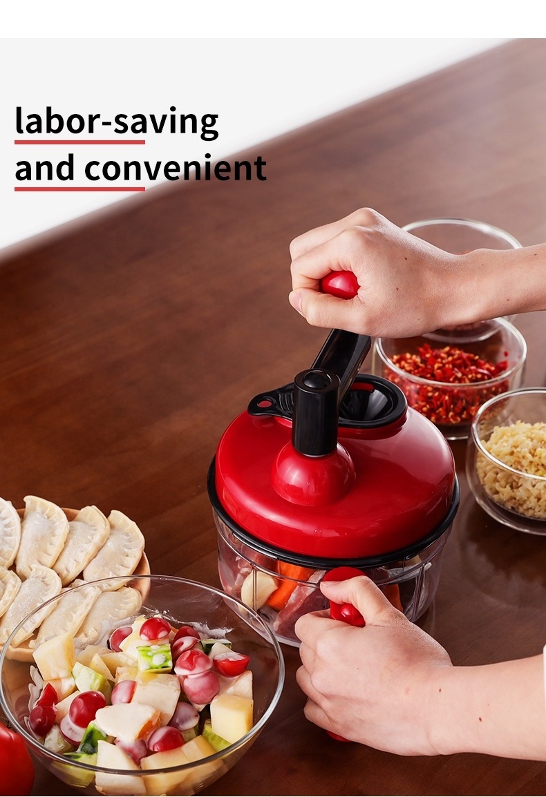 Safe and easy to clean new design kitchen multi food processor quick manual vegetable food salad chopper