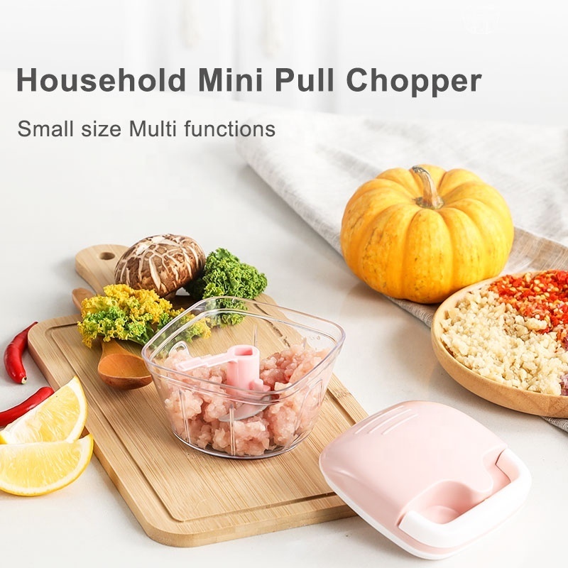 Kitchen Gadget Portable Manual Hand Food Processor Onion Pepper Chopper Sauce Salad Processor