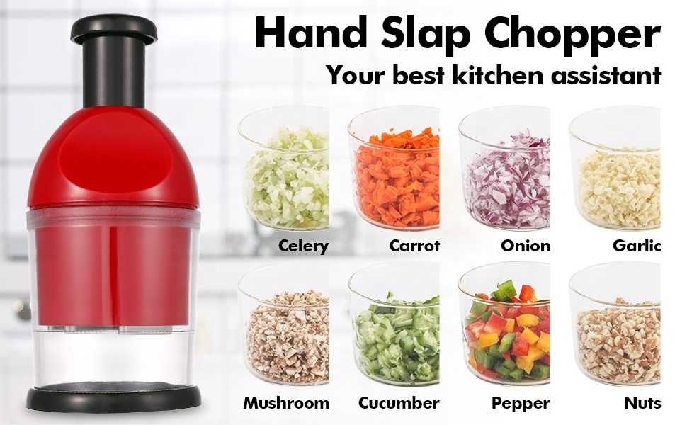 Kitchen gadget multifunctional manual food hand slap chopper garlic press chopper slicer salad vegetable onion speedy chopper