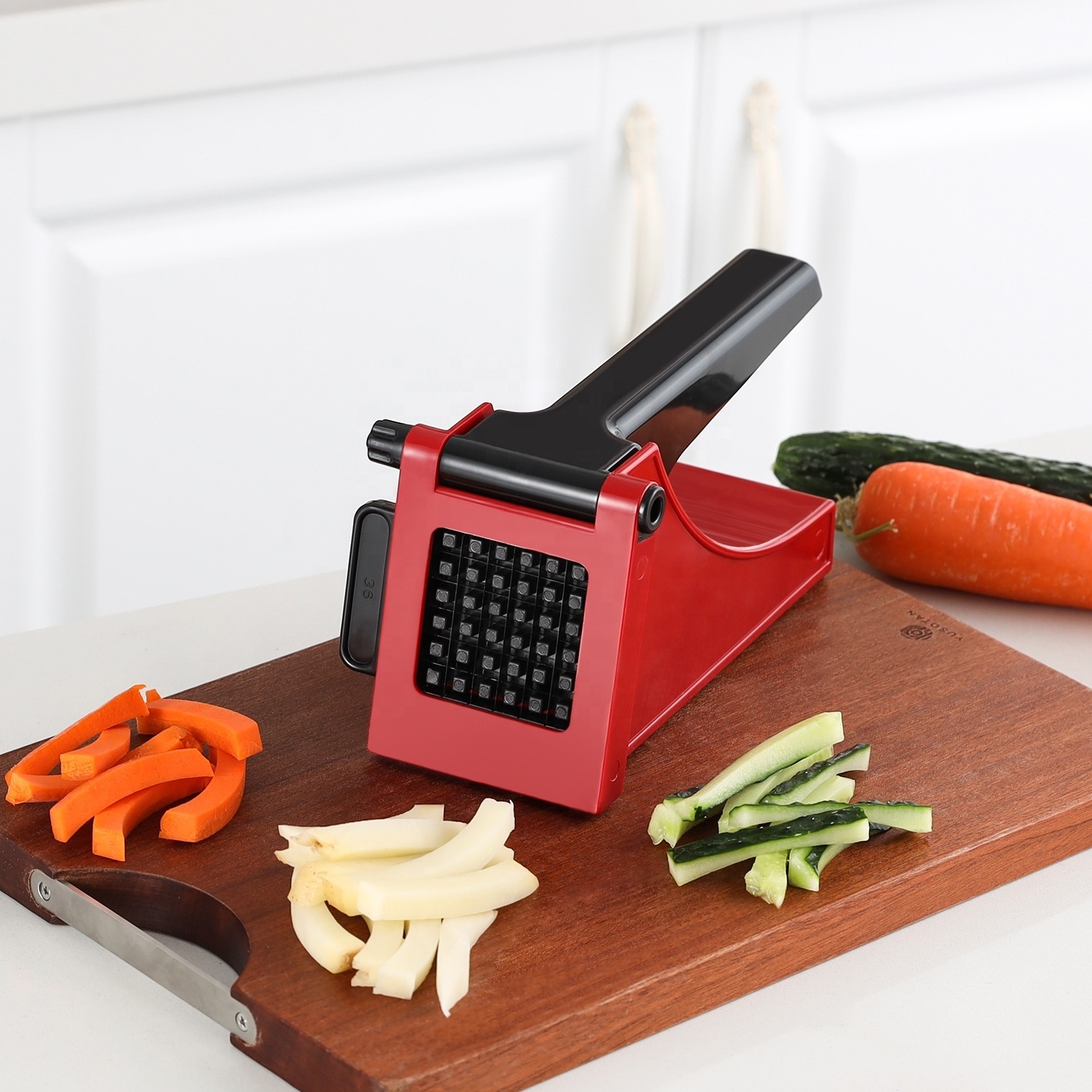 Multi functional mini manual rotary potato cube onion chopper steel french fry vegetable cutter potato chipper