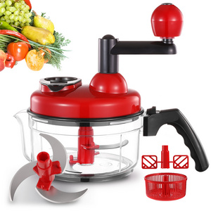 Fruit & Vegetable Tools 4 In 1 Kitchen Garlic Onion Chopper 1.25L Manual Food Vegetable Chopper