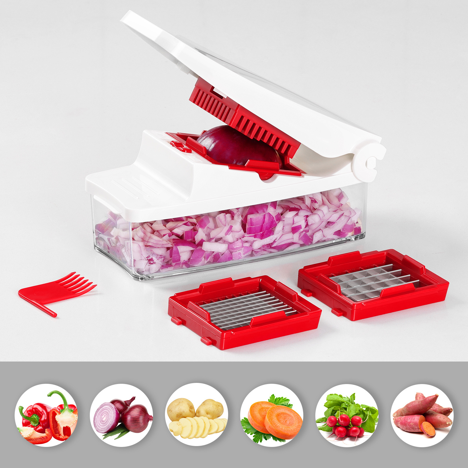 New Products Kitchen Gadgets Spiralizer Vegetable Potato Dicer Food Slicer Carrot Quick Chopper Rotary Cheese Grater