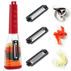 kitchen gadgets  multi 3 in 1 ulienne peeler manual fruit carrot cucumber peeler slicer