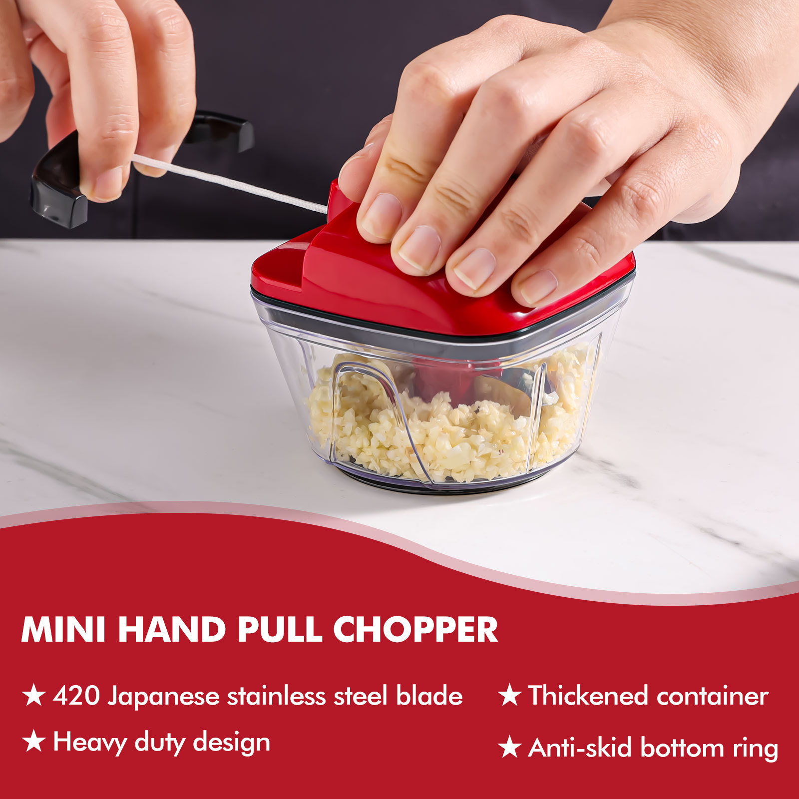 Multifunctional Kitchen Vegetable Fruit Tools Mini Manual Blender Hand Pull Meat Garlic Chopper Nut Onion Salad Cutter