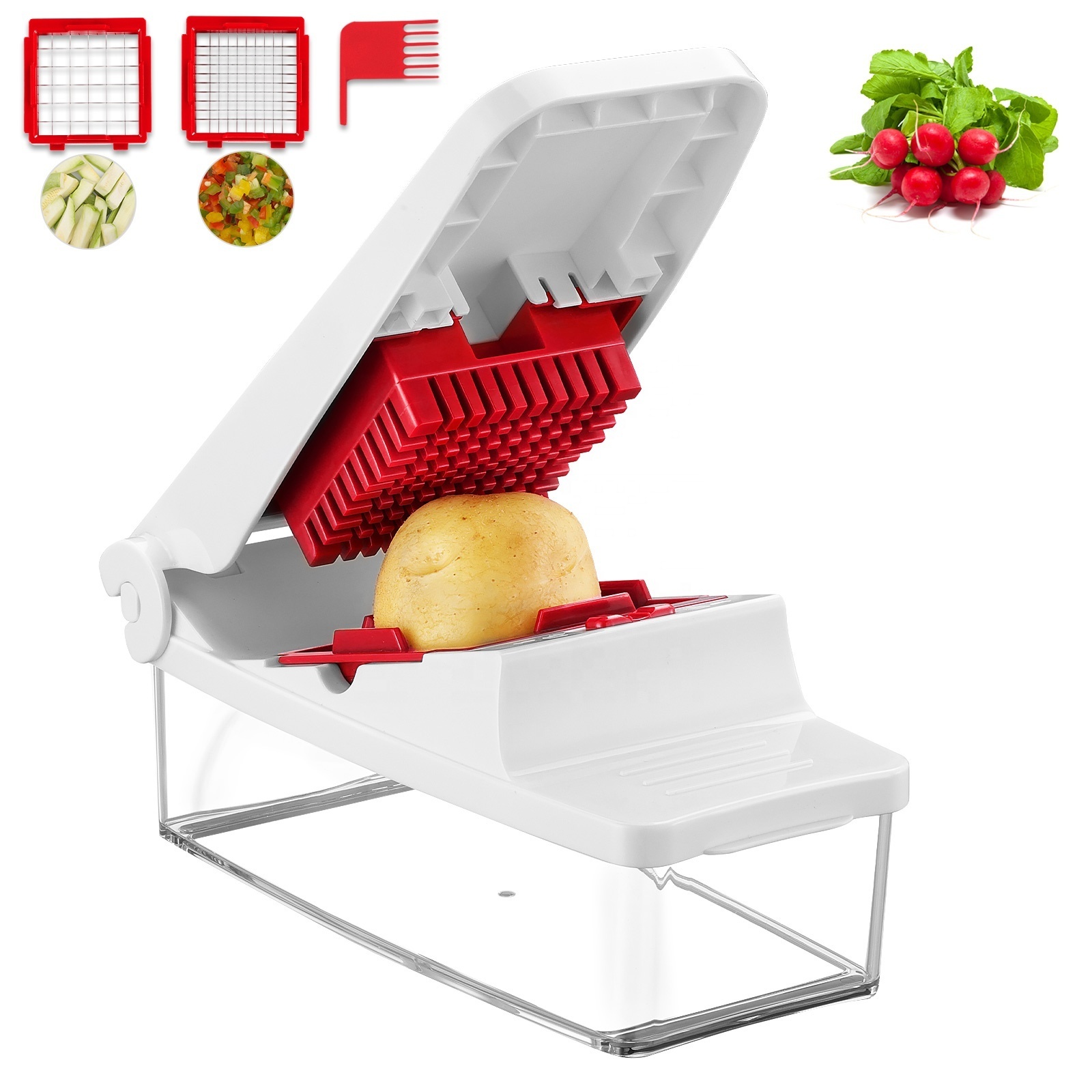 New Products Kitchen Gadgets Spiralizer Vegetable Potato Dicer Food Slicer Carrot Quick Chopper Rotary Cheese Grater