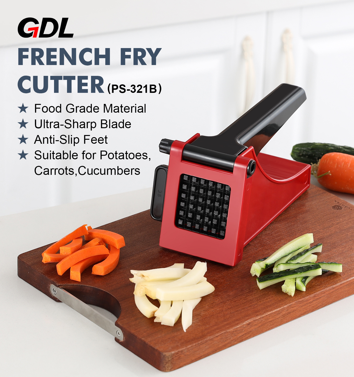 2024 New Potato Fries Cutter Multifunction Kitchen Fruit & Vegetable Dicer Onion Carrot Dicer Chopper