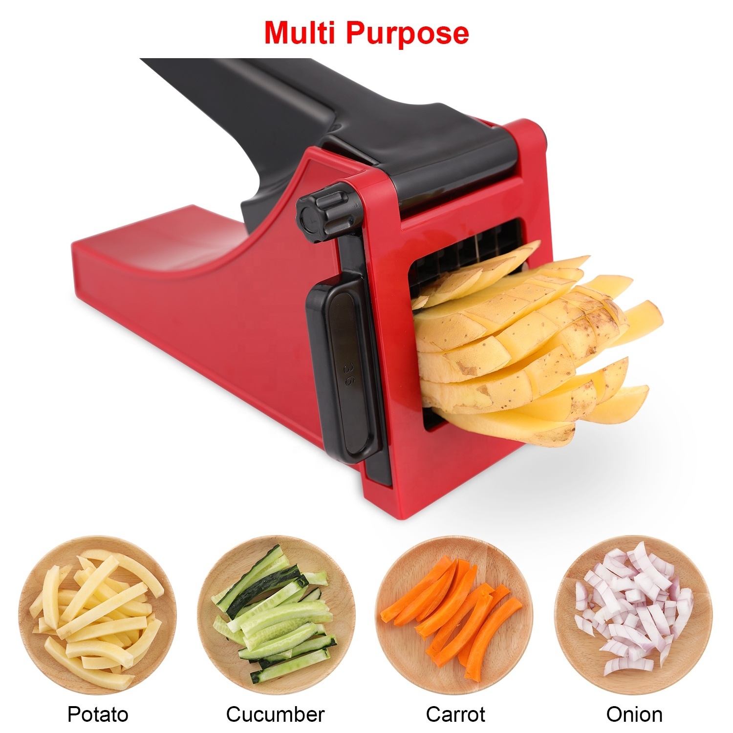 Multi functional mini manual rotary potato cube onion chopper steel french fry vegetable cutter potato chipper