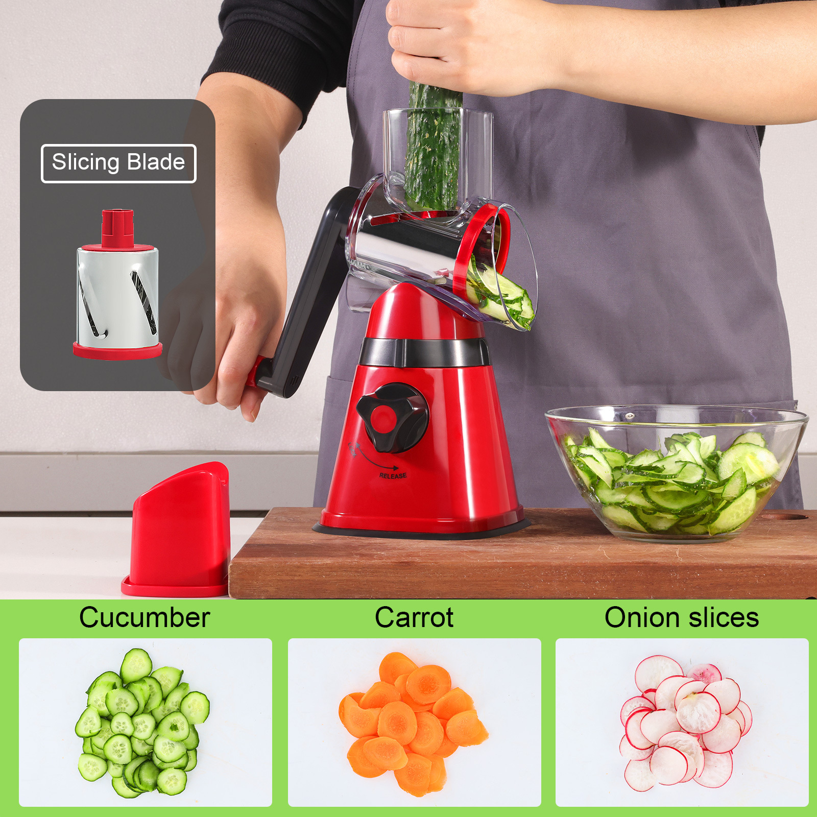 Kitchen manual multifunctional grater cheese grater slicer rotary slicer potato carrot slicer vegetable grater