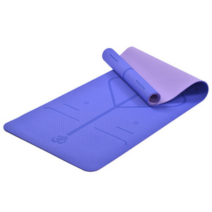 Custom Printed Logo Pilates Strap Bag Double Color TPE Eco-Friendly Yoga Mat Organic Thick Recyclable Material