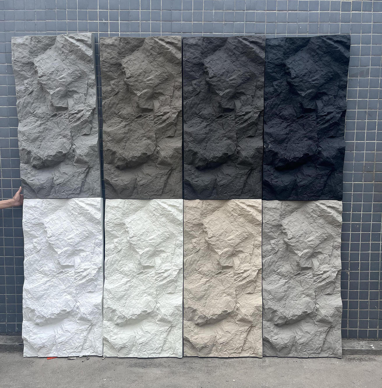 Manufacture 3D Pu Foam Polyurethane Stone Wall Panels 2400 Mountain Faux Rock Stone Pu Wall Panel interior