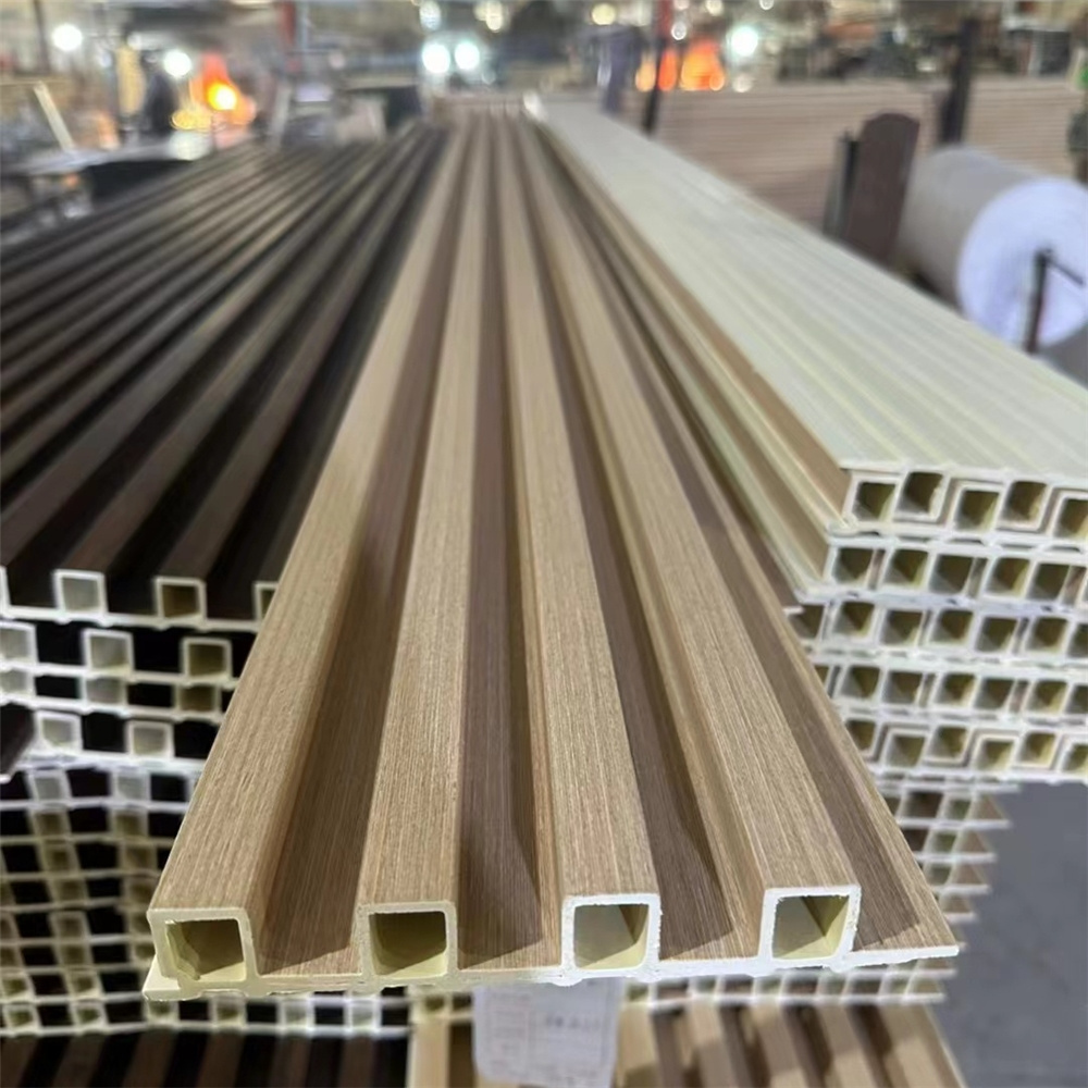 Hot sell Interior Slats Wpc Wall Panel/Wall Cladding/Siding/Plank/ industrial ceiling suspended wall concrete wood panel