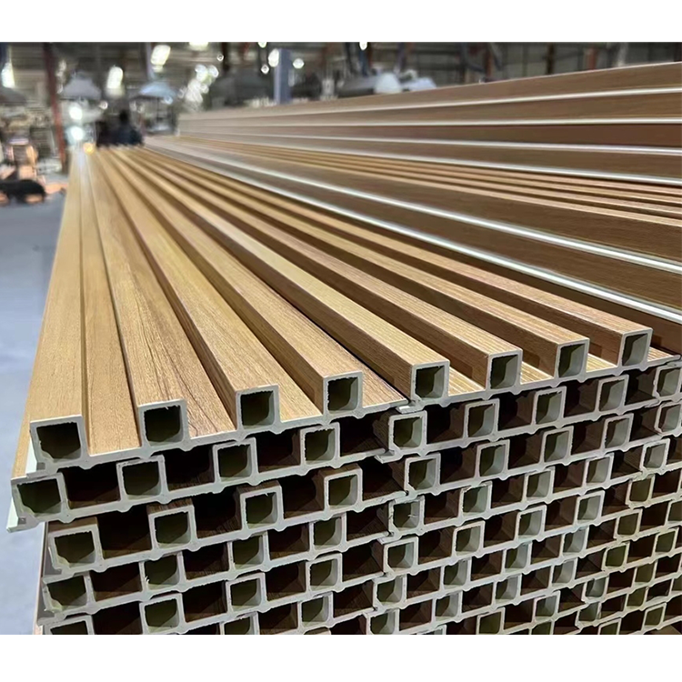 Hot sell Interior Slats Wpc Wall Panel/Wall Cladding/Siding/Plank/ industrial ceiling suspended wall concrete wood panel