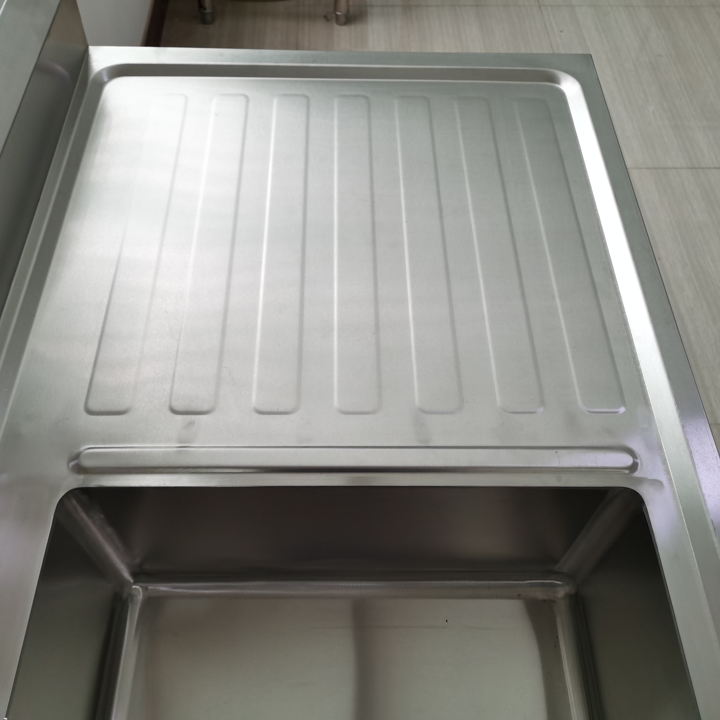 stainless steel commercial kitchen single sink bench with under shelf kichen equipment factory washing sink with drainboard