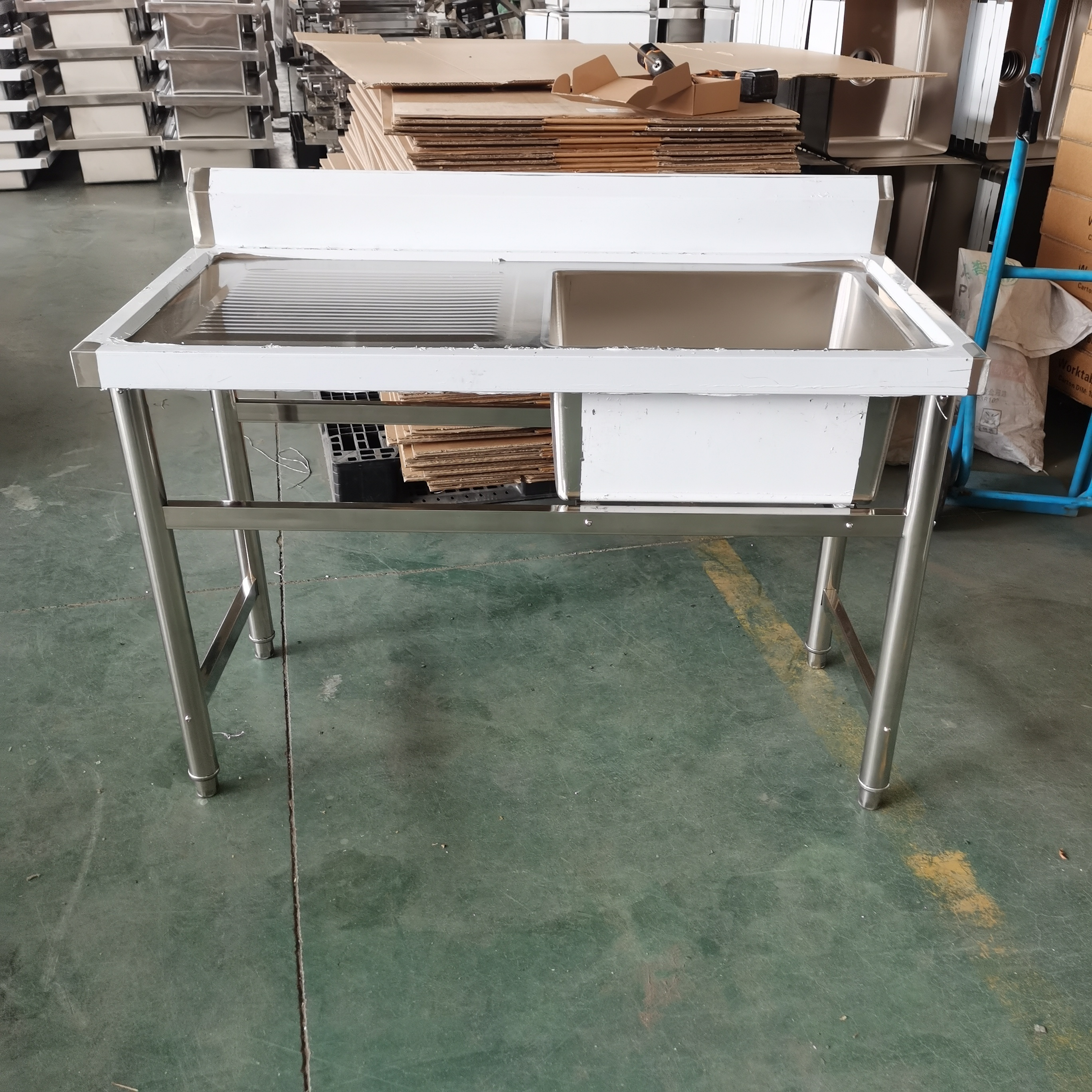 Stainless steel sink table commercial kitchen sink 304 stainless steel double bowl sink for washing