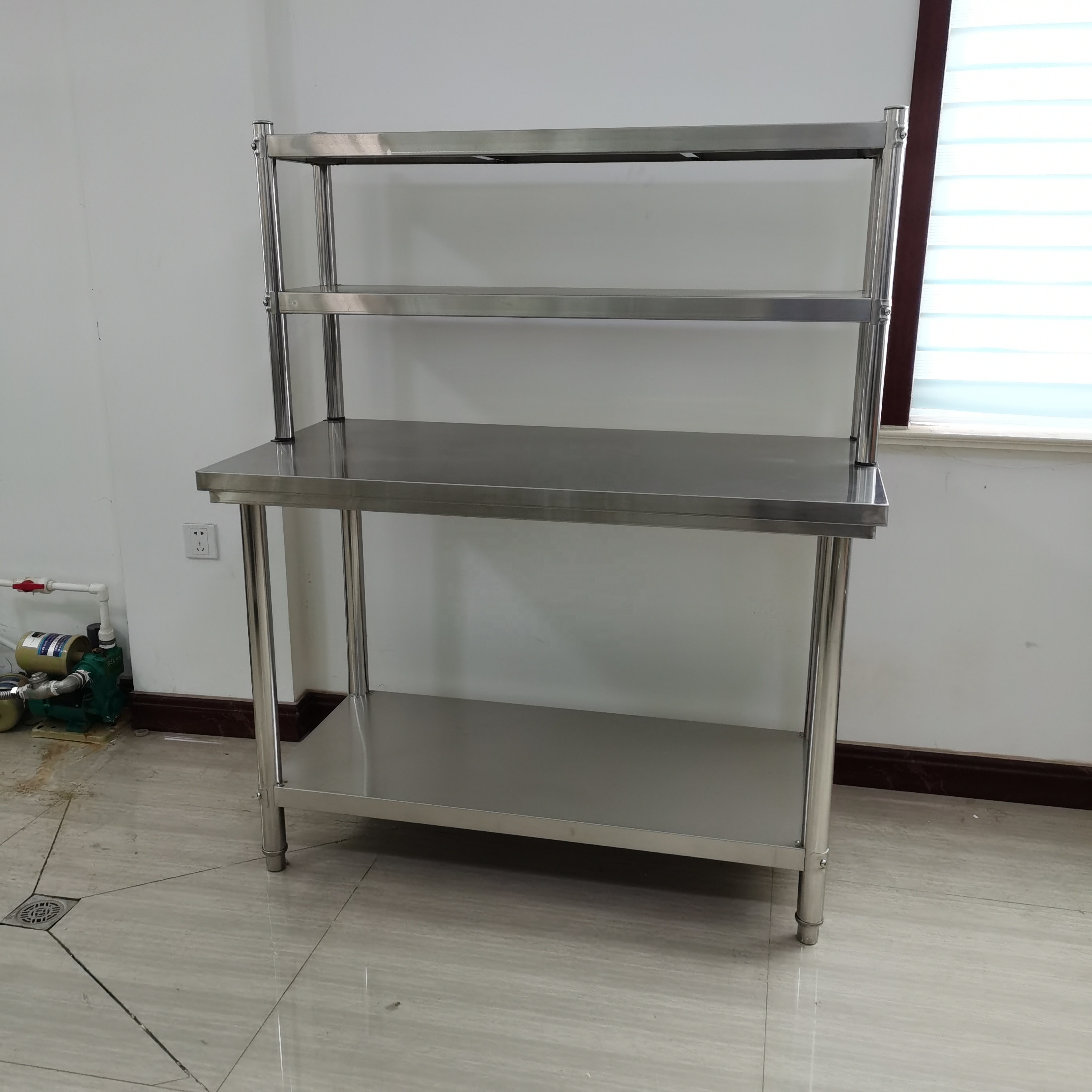 kitchen bench for restaurant equipment commercial stainless steel  over- bench shelf