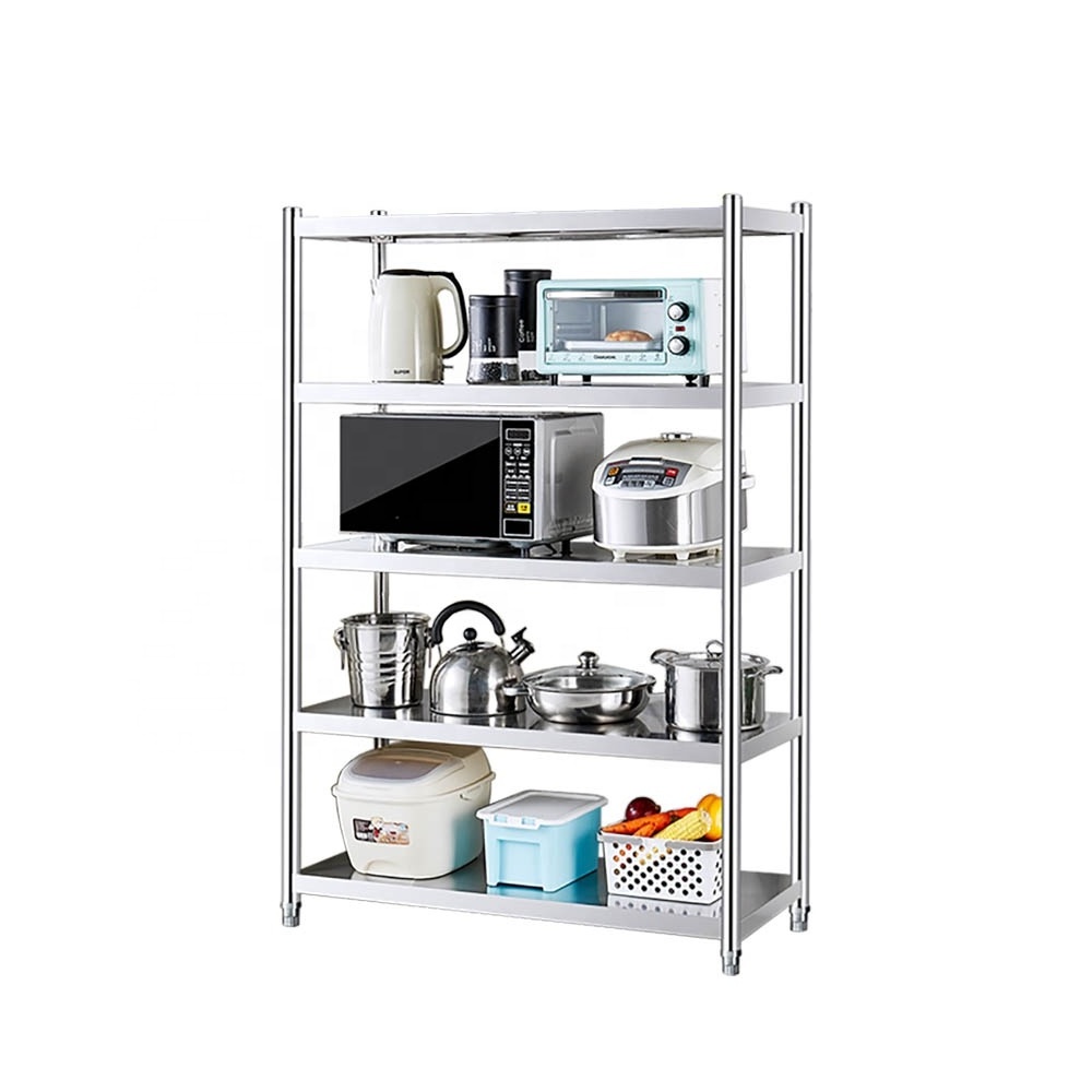 commercial kitchen equipment stainless steel kitchen storage shelf with five tiers storage rack