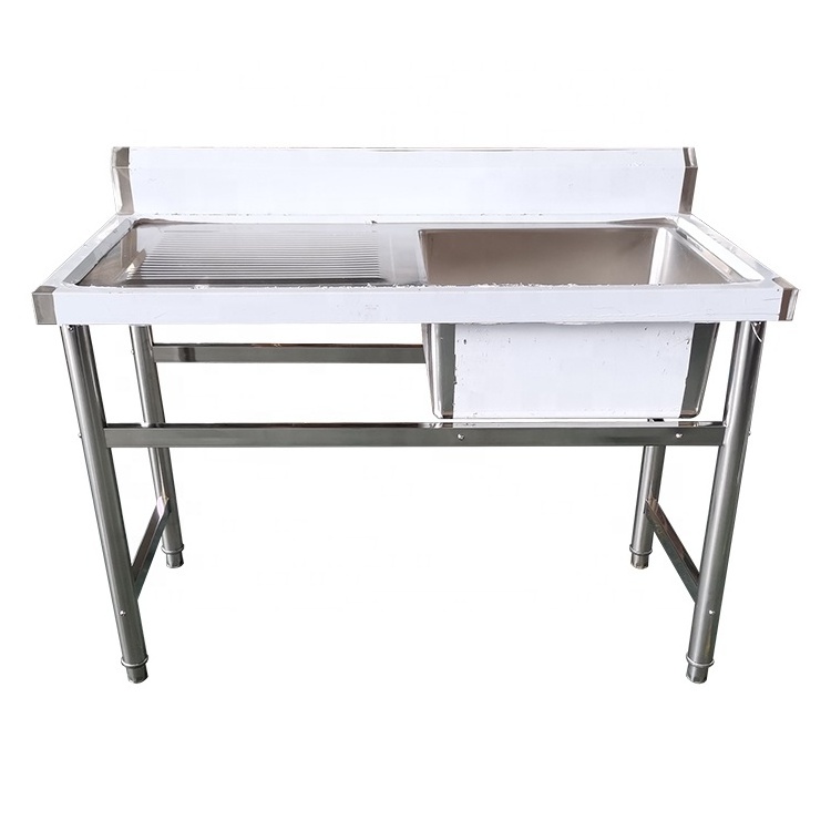 hotel & restaurant supplies commercial stainless steel work table with sink kitchen washing sink with one bowl and drainboard