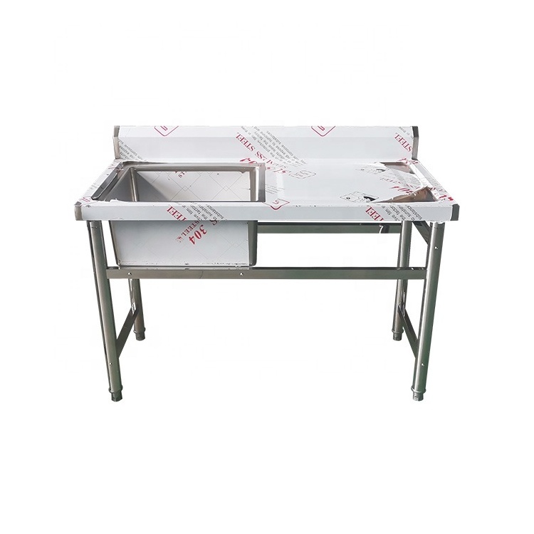 hotel & restaurant supplies commercial stainless steel work table with sink kitchen washing sink with one bowl and drainboard