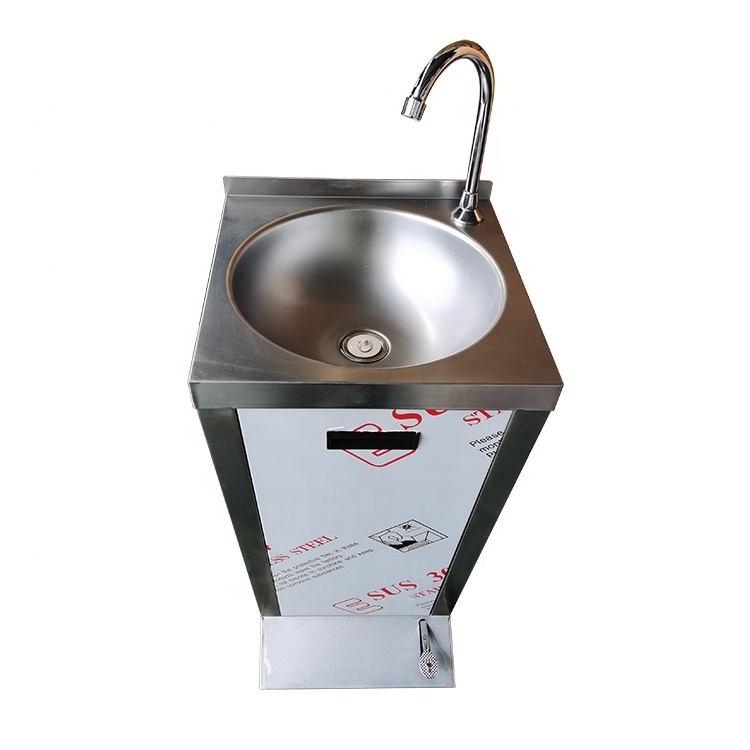 Hands-Free Foot Operated Hand Wash Sink stainless steel hand wash basin small portable sink for  hospitality