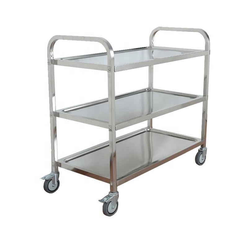 Commercial Kitchen Equipment 304 Stainless Steel Service Trolley Serving Trolley For Fast Food Equipment