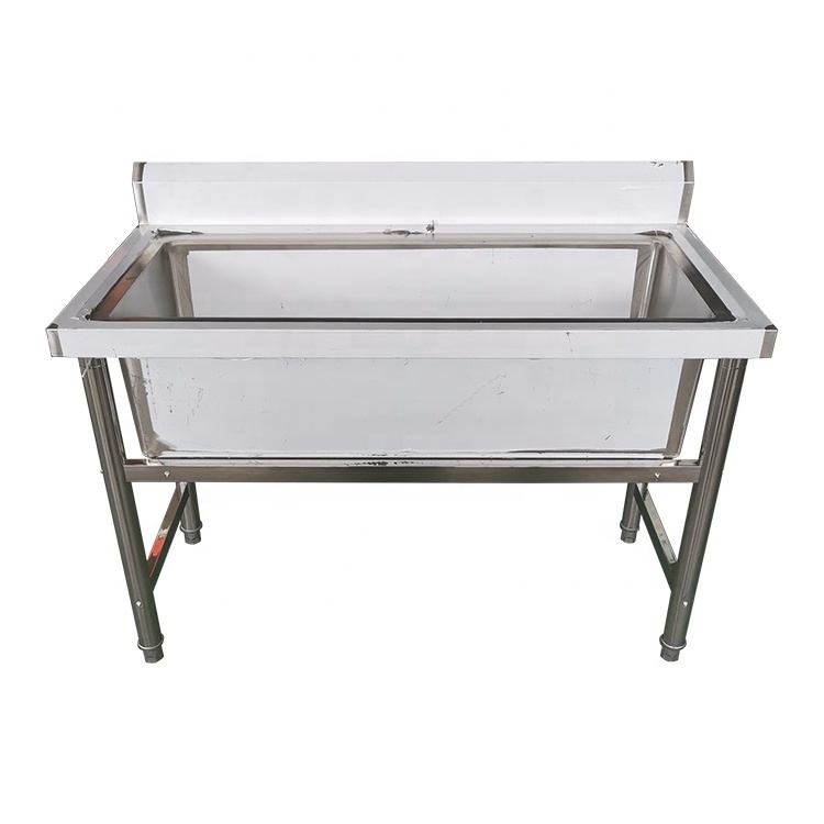 free standing two square deep bowls restaurant stainless steel hand wash sink double kitchen sink with bar type undershelf