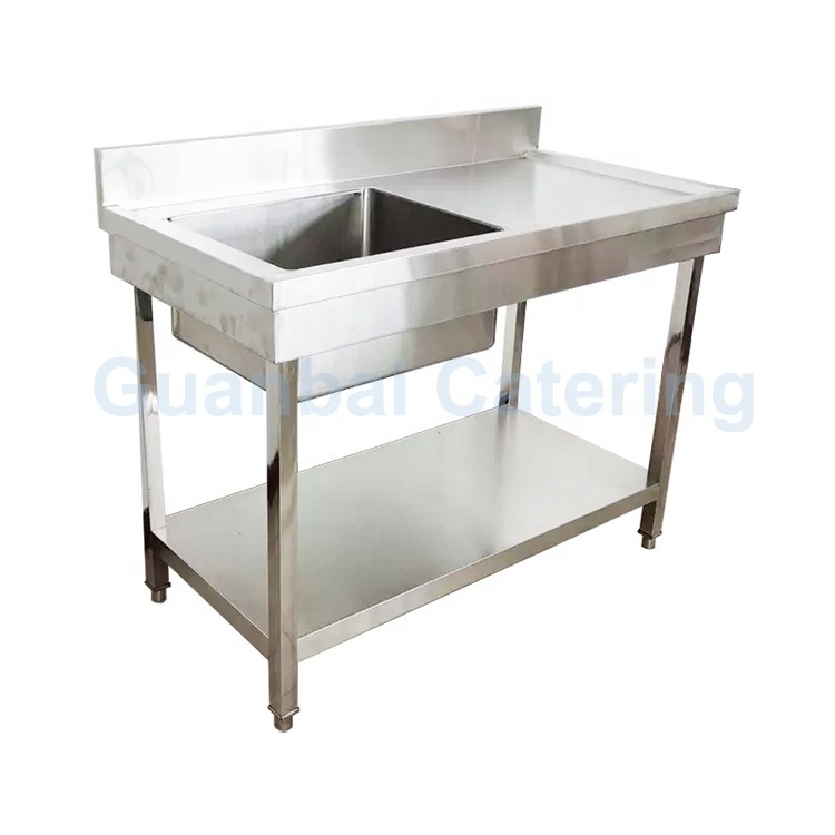 free standing two square deep bowls restaurant stainless steel hand wash sink double kitchen sink with bar type undershelf