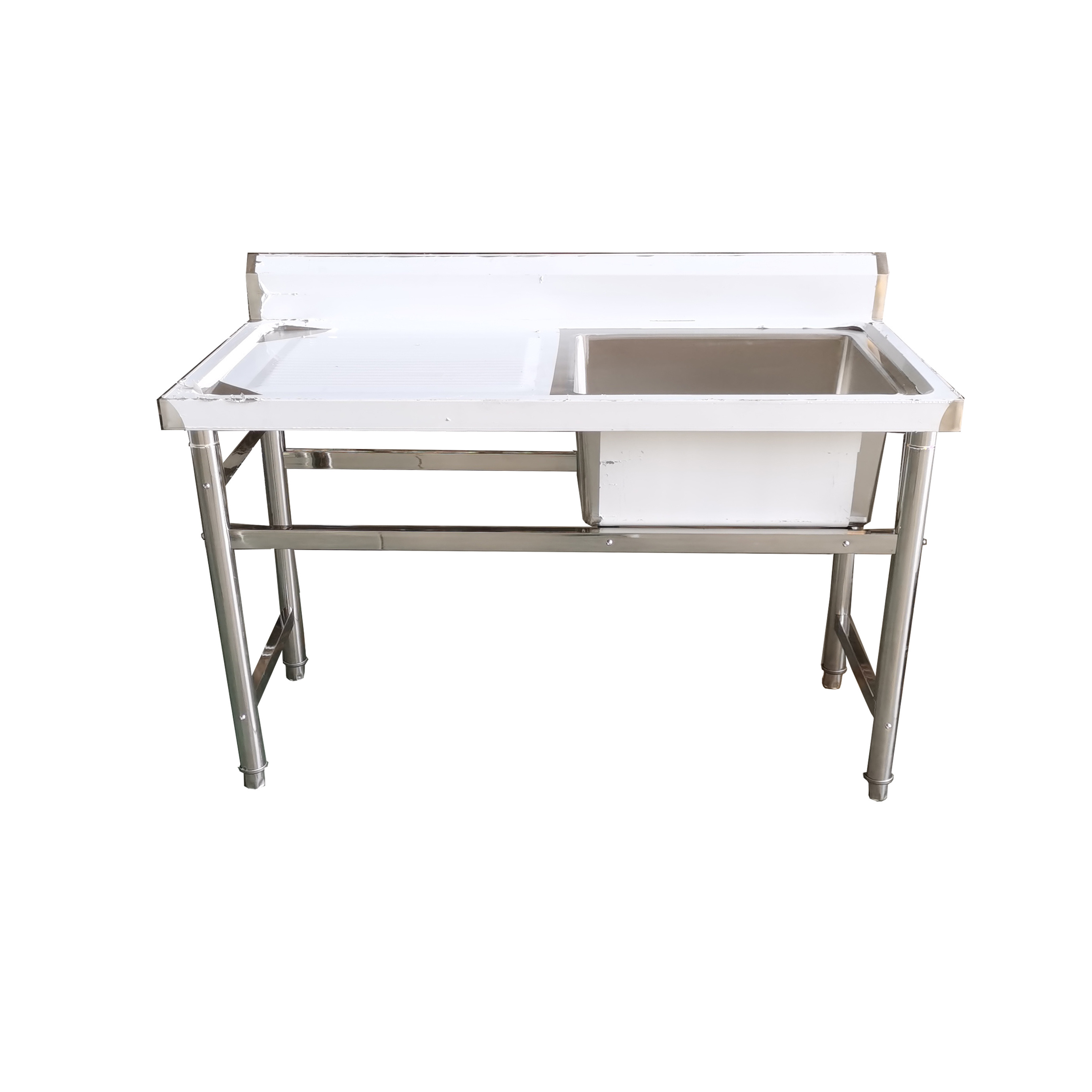 Guanbai stainless steel working table as commercial kitchenware with backsplash and undershelf