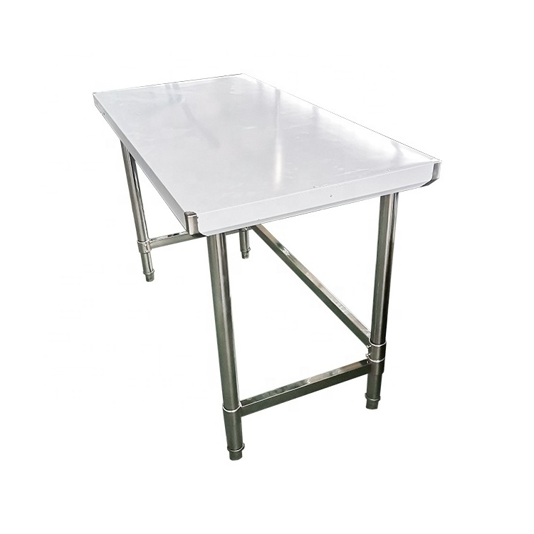 201 304 stainless steel kitchen work table SS work bench industrial steel kitchen equipment with one tier for bakeries