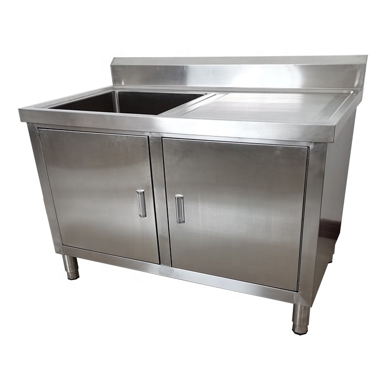 customized 201 304  stainless steel sink with sink and drainboard  Stainless Steel sink  cabinet for  storage cupboard