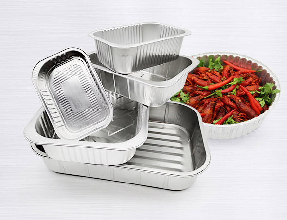 OEM small size Packing household disposable food Kitchen Baking rectangular AluminiumFoil bowl Trays Container  pan with lids