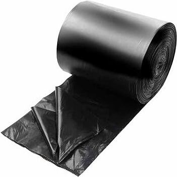 wholesales disposable black pe trash bag on roll rubbish bin plastic bag dustbin liner black bin bag