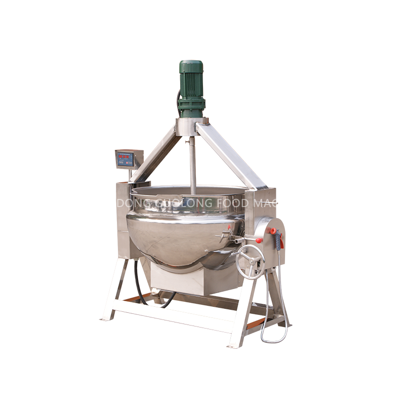 GuoLong hot selling sugar boiling tank double steam heating tilting jacketed kettle with mixer