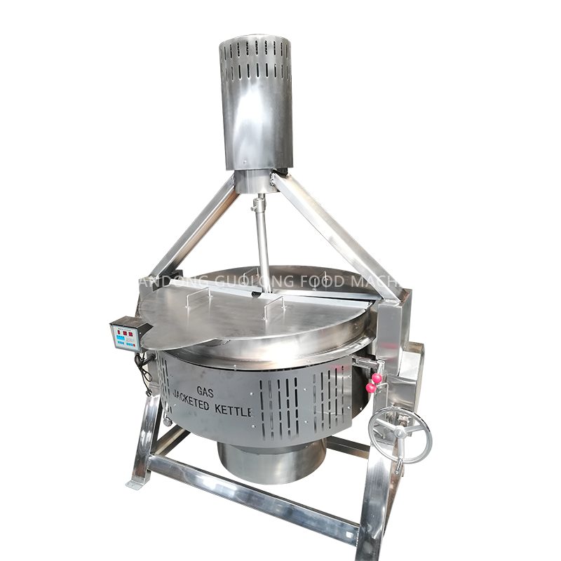 GuoLong hot selling sugar boiling tank double steam heating tilting jacketed kettle with mixer