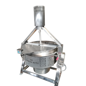 GuoLong hot selling sugar boiling tank double steam heating tilting jacketed kettle with mixer