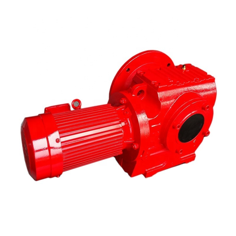 Vertical to horizontal 1:1 ratio 90 degree helical geared motor agitator gearbox