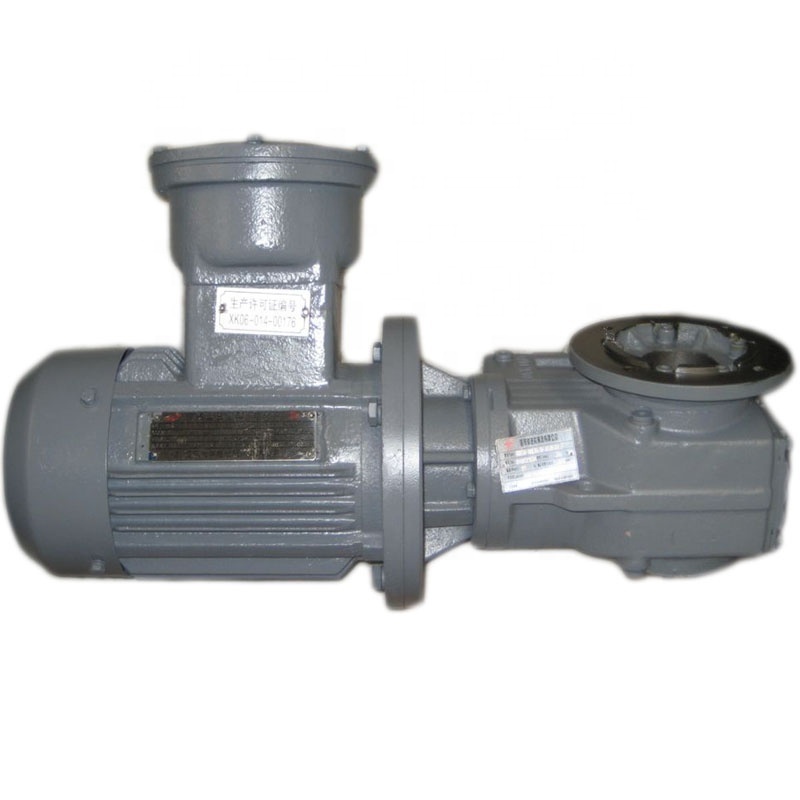 Vertical to horizontal 1:1 ratio 90 degree helical geared motor agitator gearbox