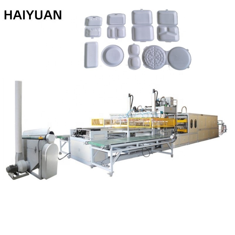 PS FOAM BOX PLATE MACHINE  / AUTOMATIC POLYSTYRENE STYROFOAM WHITE DISPOSABLE FOOD CONTAINER DISH TRAY MAKING MACHINE