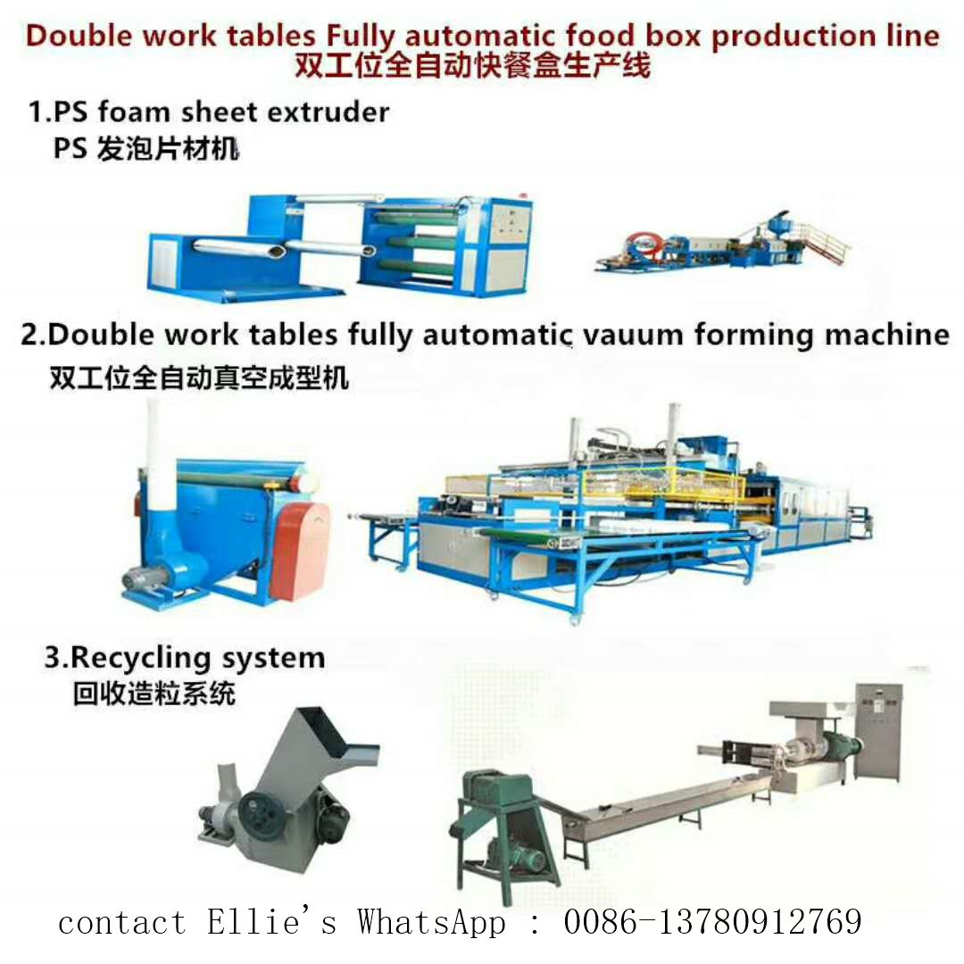 PS foam food box making machine / take away lunch container production line / printing machine