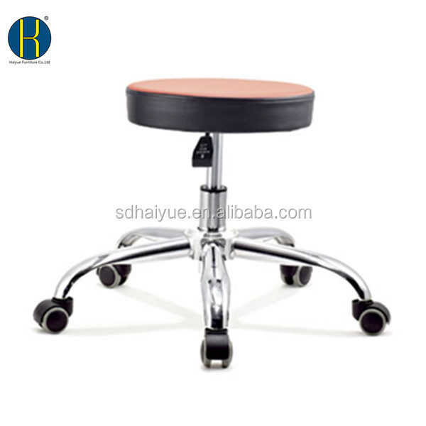 Adjustable Office Stool Round Seat Rolling Lab Medical Stool Dental Assistant Chair