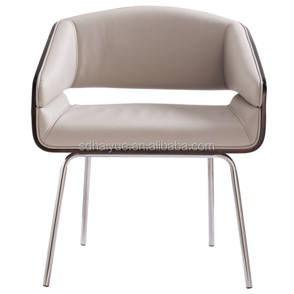 Modern Wooden Seat Chrome Metal legs  Plywood LCM Lounge Chairs HY3010